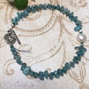NEW Custom fit bracelet aqua Hill tribe silver